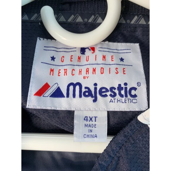 Majestic Athletic Red Sox Genuine Baseball 4XT Navy Jacket EUC 8321 Zip lined - Picture 2 of 8